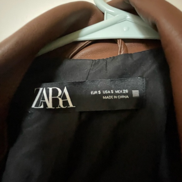 Faux brown leather blazer - Picture 3 of 3